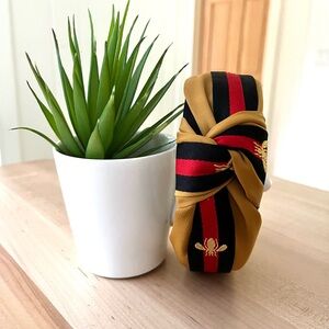 Stylish Gold/Black/Red & Mint Floral Knotted Headbands (2)